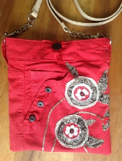 sac en jean rouge edith balmayer 